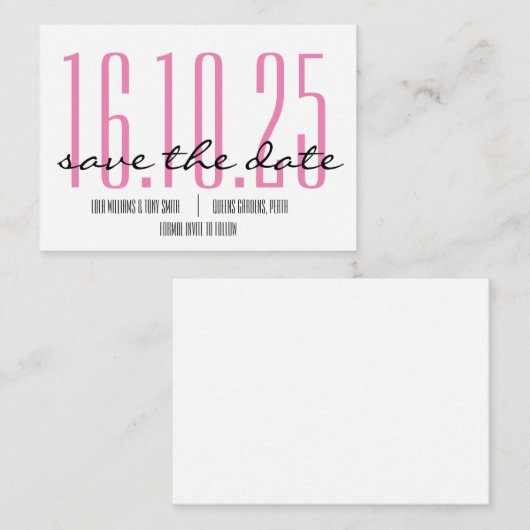 Grote Datum Uitnodigen Notitiekaartje (Voorkant / Achterkant)