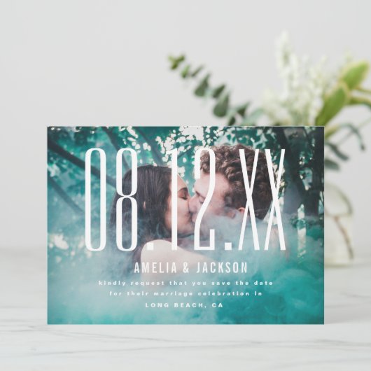 Grote datum, vetgedrukte typografie, sparen de Dat Kaart (Staand voorkant)