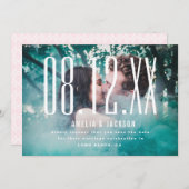 Grote datum, vetgedrukte typografie, sparen de Dat Kaart (Voorkant / Achterkant)