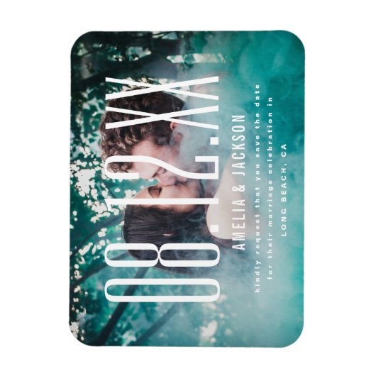 Grote datum, vetgedrukte typografie, sparen de Dat Magneet (Verticaal)