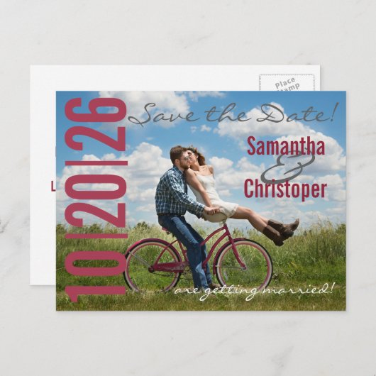 Grote datumfoto Sla de datum briefkaarten op (Voorkant / Achterkant)