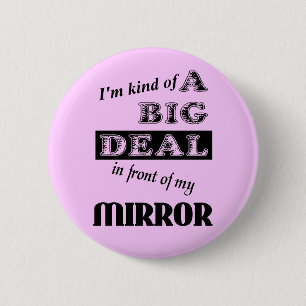 Grote Deal Spiegel Grappige Knop Badge Humor Ronde Button 5,7 Cm
