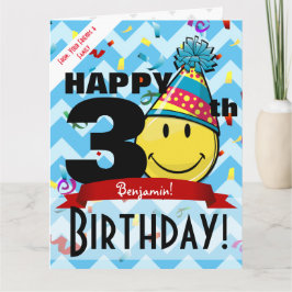 Grote Decade Marker Happy Birthday glimlachend Big Kaart