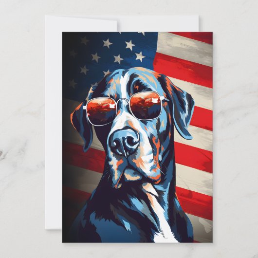 Grote Deen 4th of July Onafhankelijkheidsdag Feestdagenkaart (Voorkant)