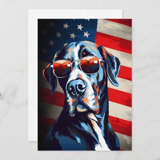 Grote Deen 4th of July Onafhankelijkheidsdag Feestdagenkaart (Voorkant / Achterkant)