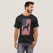 Grote Deen  Amerikaanse vlag  Retro D T-shirt (Voorkant volledig)