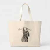 Grote Deen (blauw) Pap 2 Grote Tote Bag (Voorkant)