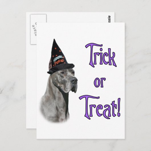 Grote Deen (blauw) Trick Briefkaart (Voorkant / Achterkant)