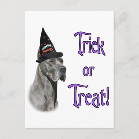 Grote Deen (blauw) Trick Briefkaart (Voorkant)