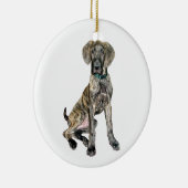 Grote Deen Brindle Puppy Keramisch Ornament (Rechts)
