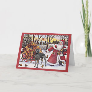 Grote Deen Christmas Kaart Santa Beren