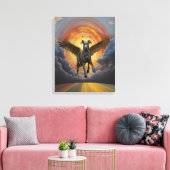 Grote Deen & de Regenboogbrug Canvas Afdruk (Insitu (Woonkamer))