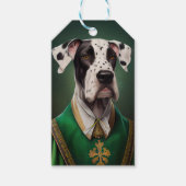 Grote Deen Dog in St. Patrick's Day Dress Cadeaulabel (Voorkant)