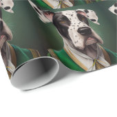 Grote Deen Dog in St. Patrick's Day Dress Cadeaupapier (Rol Hoek)