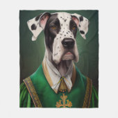Grote Deen Dog in St. Patrick's Day Dress Fleece Deken (Voorkant)