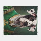 Grote Deen Dog in St. Patrick's Day Dress Fleece Deken (Voorkant (Horizontaal))