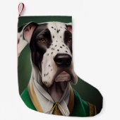Grote Deen Dog in St. Patrick's Day Dress Kleine Kerstsok (Voorkant)