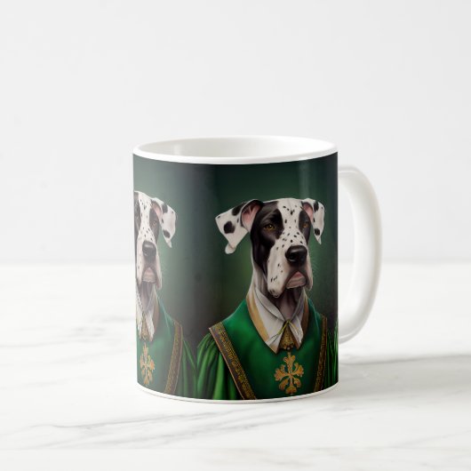 Grote Deen Dog in St. Patrick's Day Dress Koffiemok (Voorkant rechts)