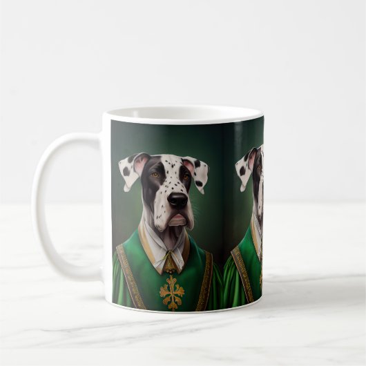 Grote Deen Dog in St. Patrick's Day Dress Koffiemok (Links)