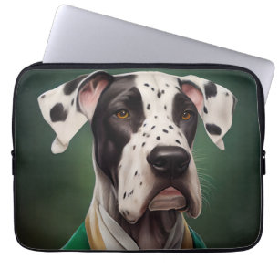 Grote Deen Dog in St. Patrick's Day Dress Laptop Sleeve