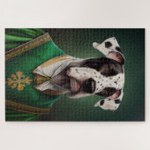 Grote Deen Dog in St. Patrick's Day Dress Legpuzzel (Horizontaal)