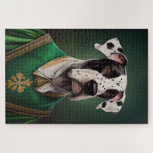 Grote Deen Dog in St. Patrick's Day Dress Legpuzzel (Horizontaal)