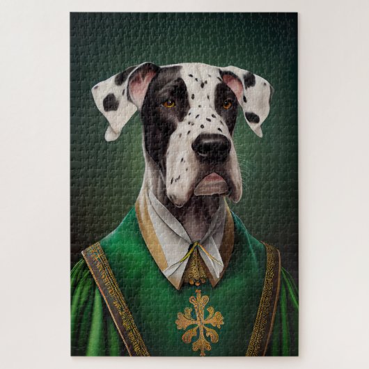 Grote Deen Dog in St. Patrick's Day Dress Legpuzzel (Verticaal)