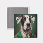 Grote Deen Dog in St. Patrick's Day Dress Magneet (Voorkant / Achterkant)