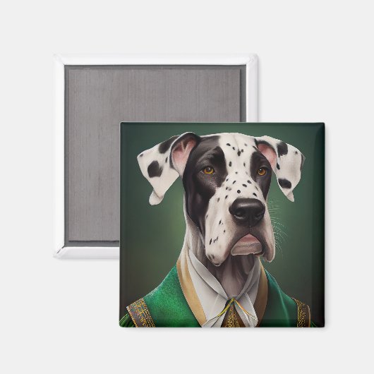 Grote Deen Dog in St. Patrick's Day Dress Magneet (Voorkant / Achterkant)