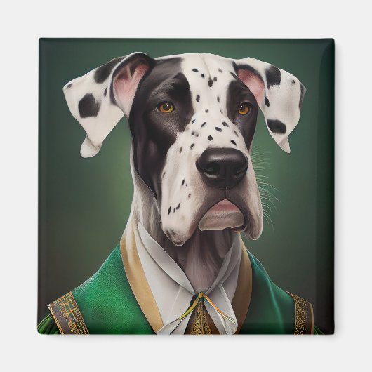 Grote Deen Dog in St. Patrick's Day Dress Magneet (Voorkant)