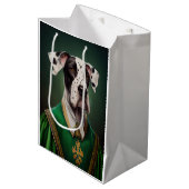 Grote Deen Dog in St. Patrick's Day Dress Medium Cadeauzakje (Voorkant Gekanteld)