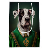Grote Deen Dog in St. Patrick's Day Dress Medium Cadeauzakje (Achterkant)