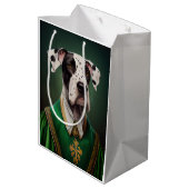 Grote Deen Dog in St. Patrick's Day Dress Medium Cadeauzakje (Achterkant Gekanteld)