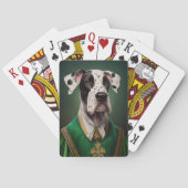 Grote Deen Dog in St. Patrick's Day Dress Pokerkaarten (Achterkant)
