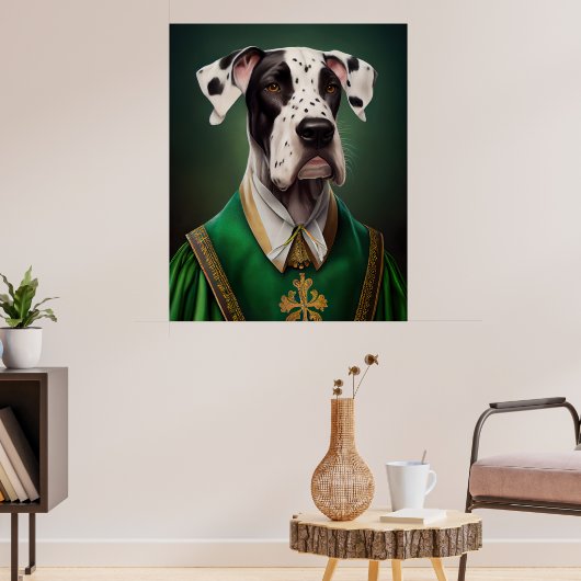 Grote Deen Dog in St. Patrick's Day Dress Poster (Woonkamer 3)