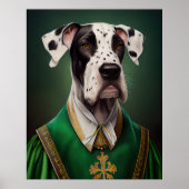 Grote Deen Dog in St. Patrick's Day Dress Poster (Voorkant)