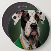 Grote Deen Dog in St. Patrick's Day Dress Ronde Button 6,0 Cm (Voorkant /achterkant)