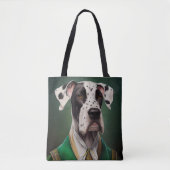 Grote Deen Dog in St. Patrick's Day Dress Tote Bag (Voorkant)