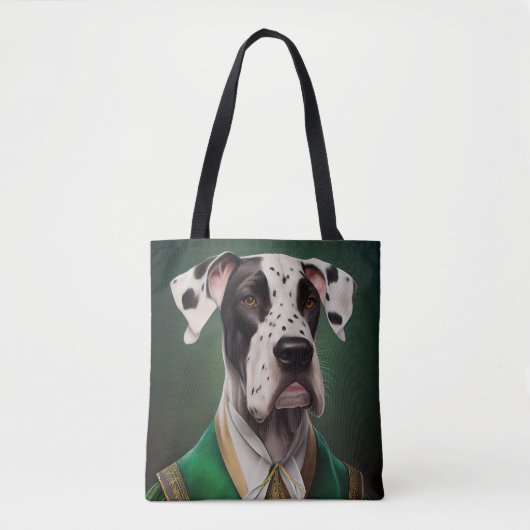 Grote Deen Dog in St. Patrick's Day Dress Tote Bag (Voorkant)