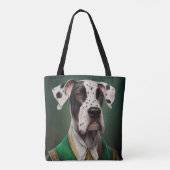 Grote Deen Dog in St. Patrick's Day Dress Tote Bag (Achterkant)
