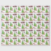 Grote Deen Dog, Vogel en kerstboom Cadeaupapier (Vlak)