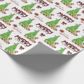 Grote Deen Dog, Vogel en kerstboom Cadeaupapier (Hoek)