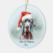 Grote Deen Eerste Kerstfeest Gepersonaliseerde Wat Keramisch Ornament (Links)