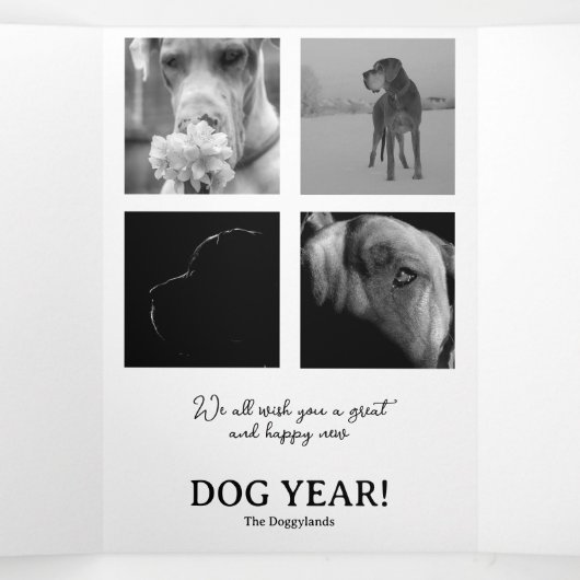 Grote Deen einde van het jaar kaarten (Binnenkant midden)