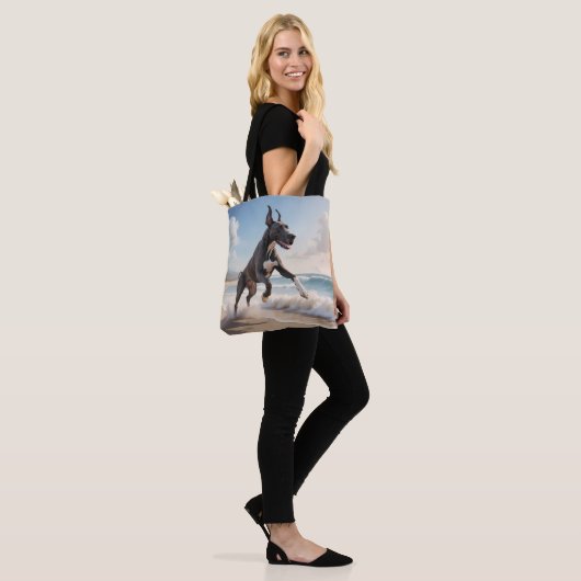 Grote Deen Elegante Schouder Canvas tas (Op model)
