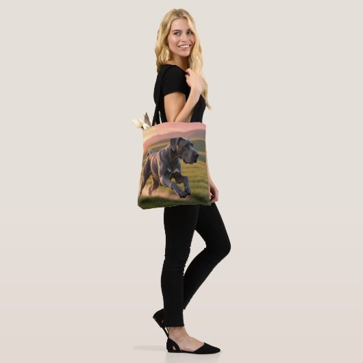 Grote Deen Elegante Schouder Canvas tas (Op model)