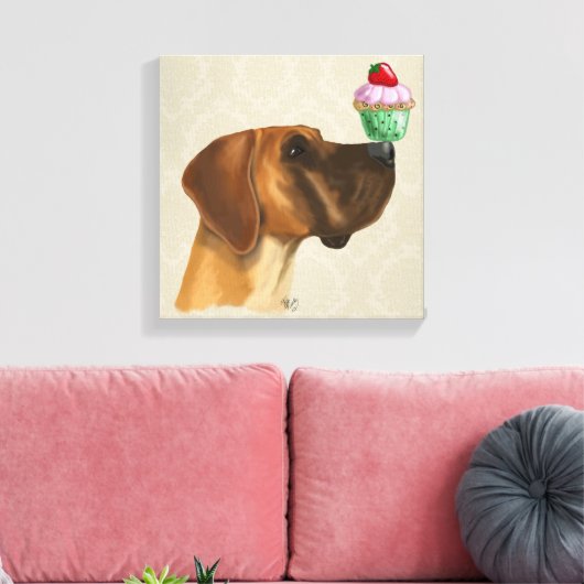 Grote Deen en Cupcake Canvas Afdruk (Insitu (Woonkamer))