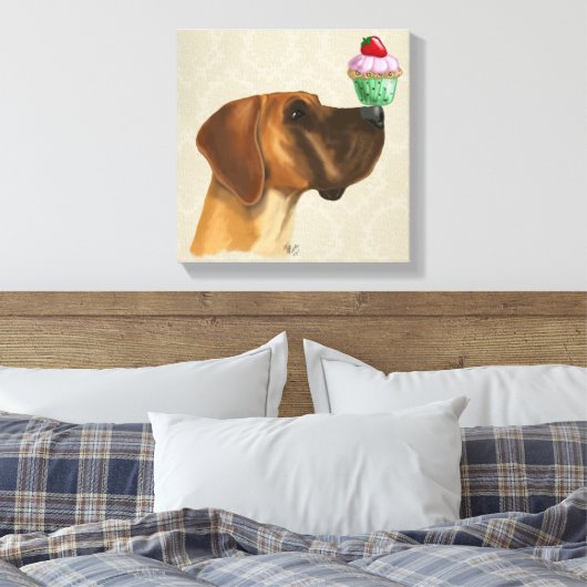 Grote Deen en Cupcake Canvas Afdruk (Insitu (Slaapkamer))