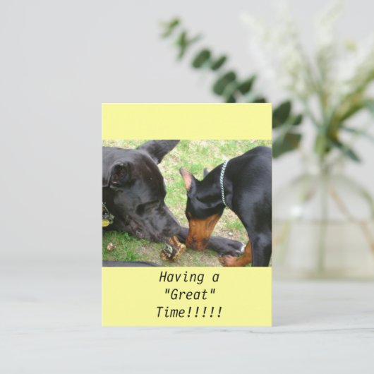 Grote Deen- en Doberman-postkaart Briefkaart (Staand voorkant)