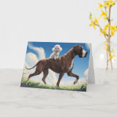 Grote Deen en Poedel Kaart (Gele Bloem)